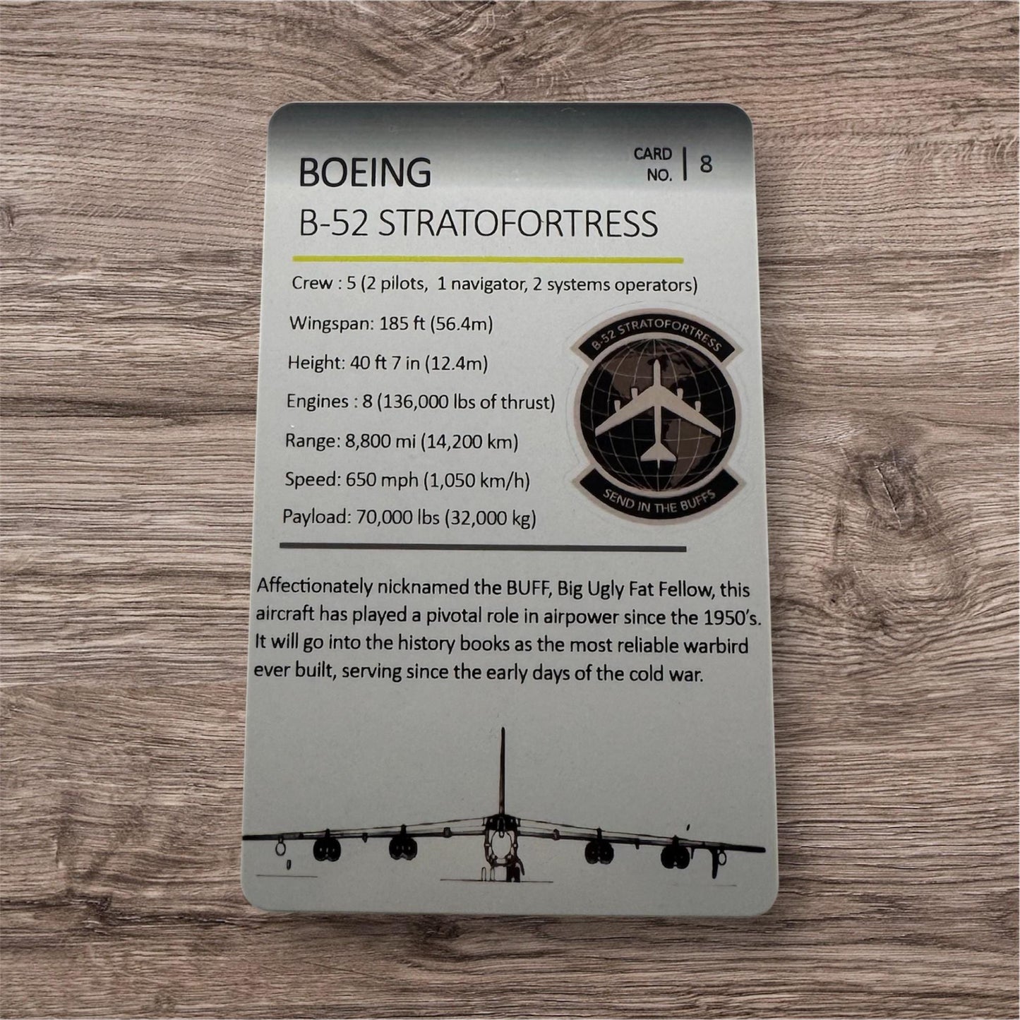 B-52 Stratofortress Trading Card – Military Bomber Collectible | USAF Aviation Gift | Bomber Pilot Card | AvGeek Must-Have | Airshow Gear